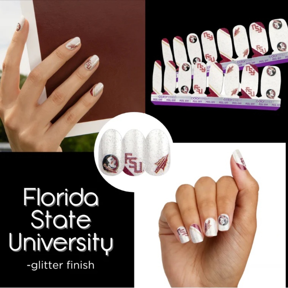 FSU Color Street Collegiate Collection Nail Strips Nail Polish 2 full sets